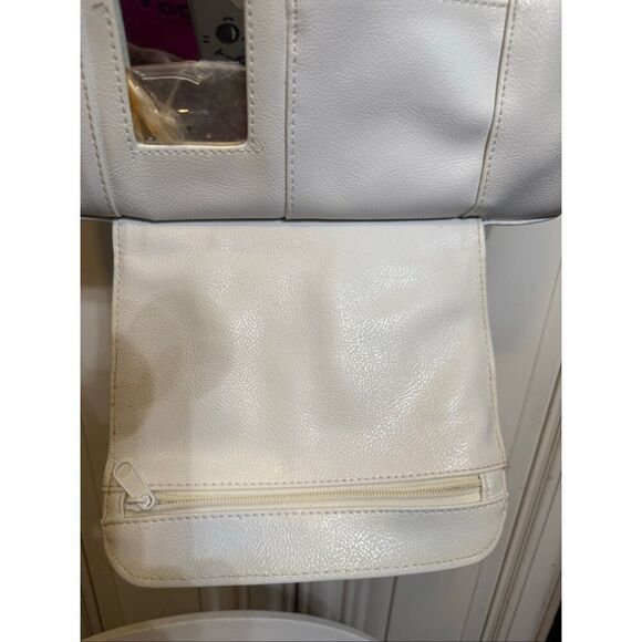 Vintage Lou Taylor Women's Twist Lock Front Shoulder Bag White - Picture 3 of 14